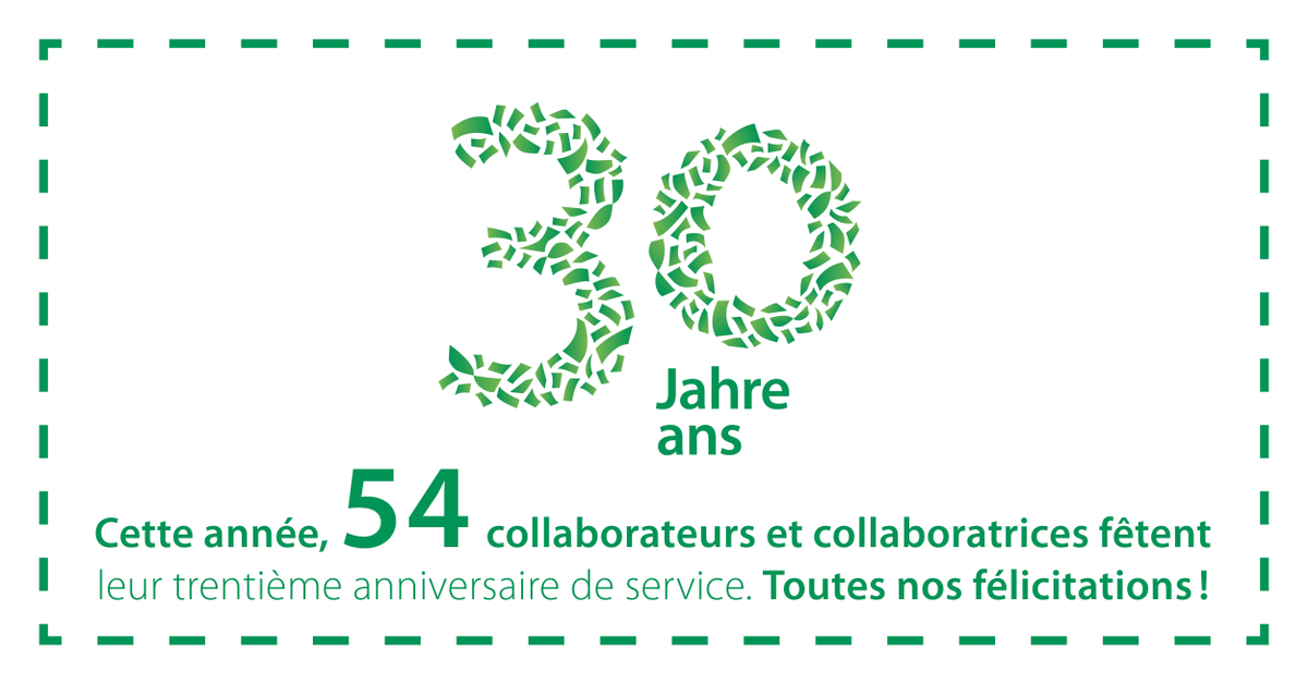 fenaco's tweet image. Découvrez chaque semaine un fait intéressant sur fenaco en chiffre ! Félicitations aux 54 collaborateurs qui sont en service depuis la fondation de fenaco. #fenaco #jubilaire #30ans