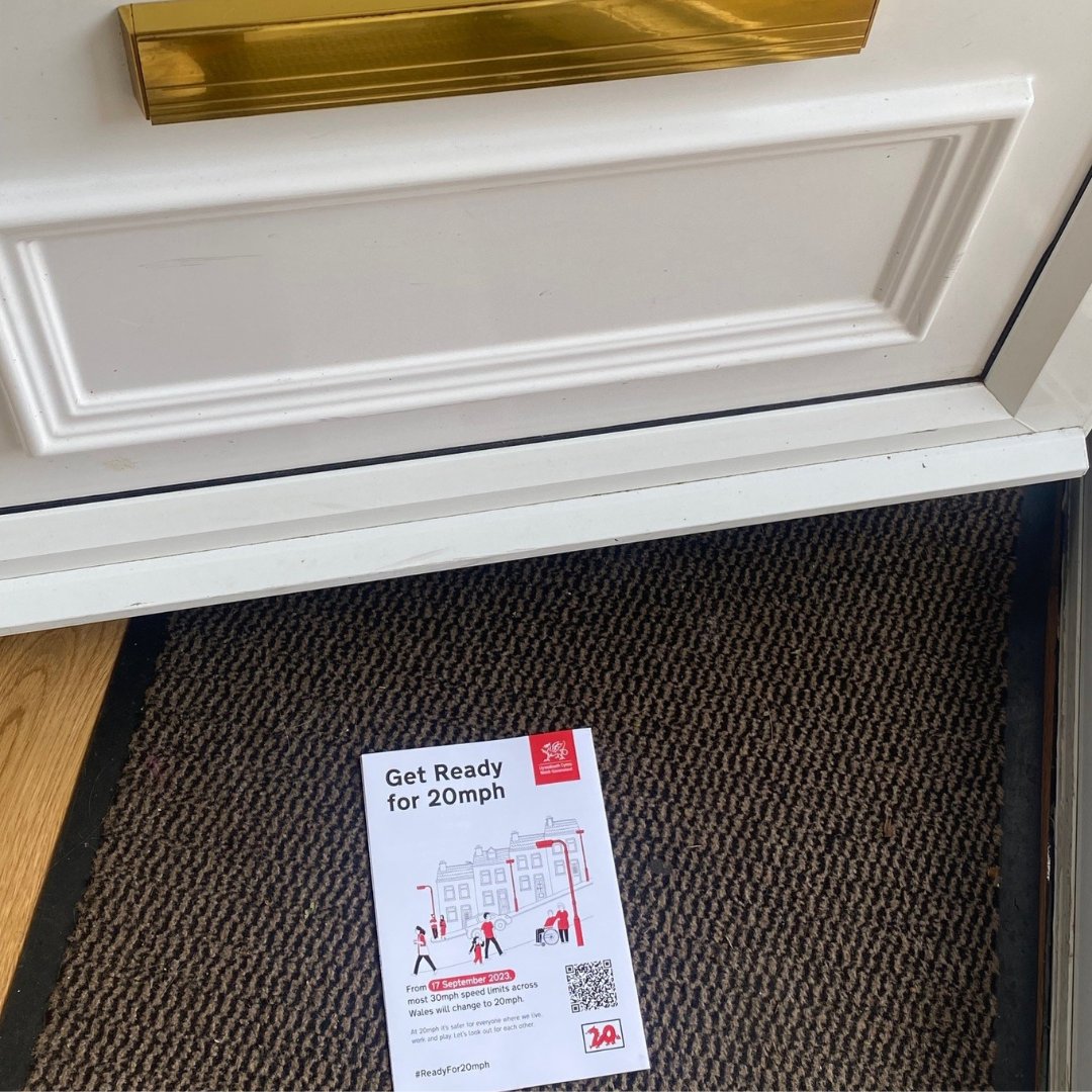 WGTransport's tweet photo. 👀 A leaflet explaining most 30mph limits across Wales will change to 20mph from 17 September should be coming through your letterbox soon. 👀

#ReadyFor20mph https://t.co/sS9MB3T1Wd