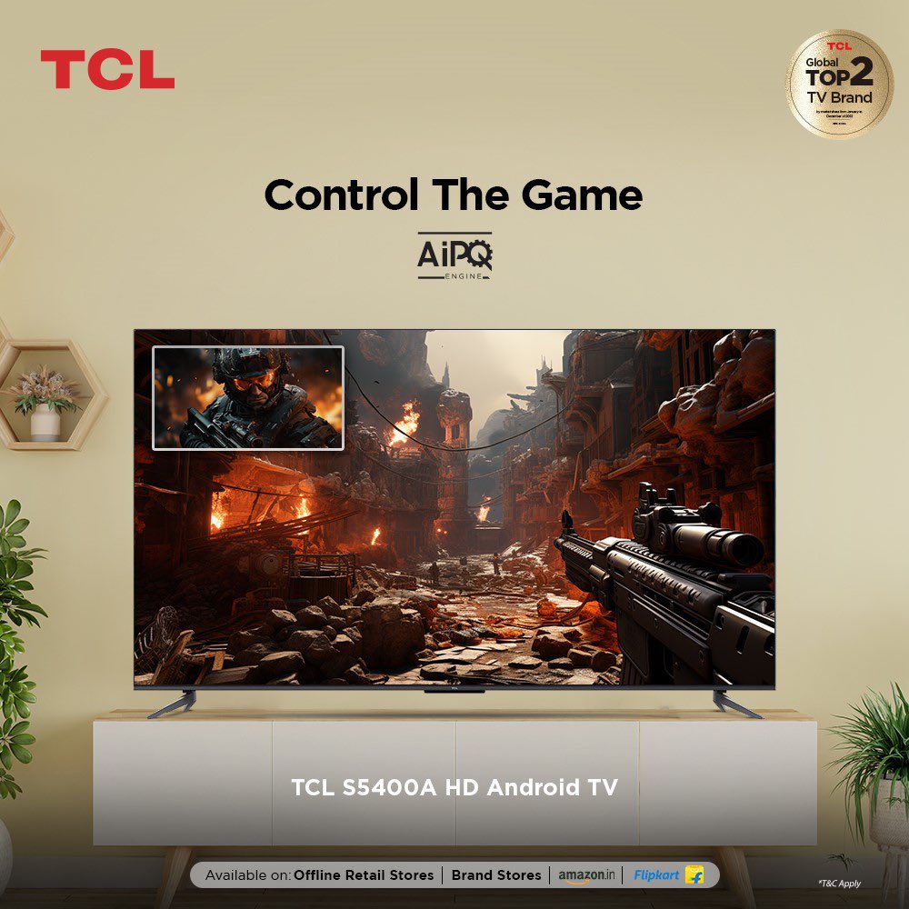 tcl_india's tweet photo. Take full control of your gaming experience with the AiPQ engine of the TCL S5400A HD Android TV. 

Know more: https://t.co/b9TyNt10o4

#TCL #InspireGreatness #AiPQ https://t.co/1lXhpmLoGE