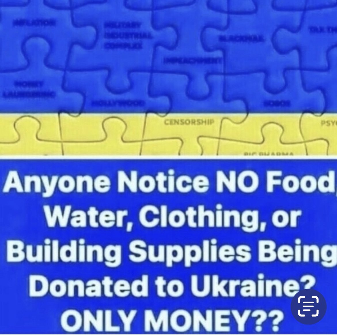 Because food, water, clothing and supplies can’t be laundered 🤬