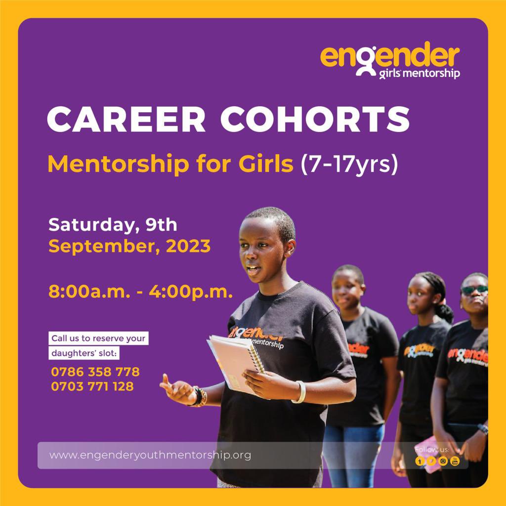 The #EngenderGirlsUg Career sessions are designed to assess the girls’ unique competences and key strengths thus aligning traits with ideal Career options to make informed decisions.