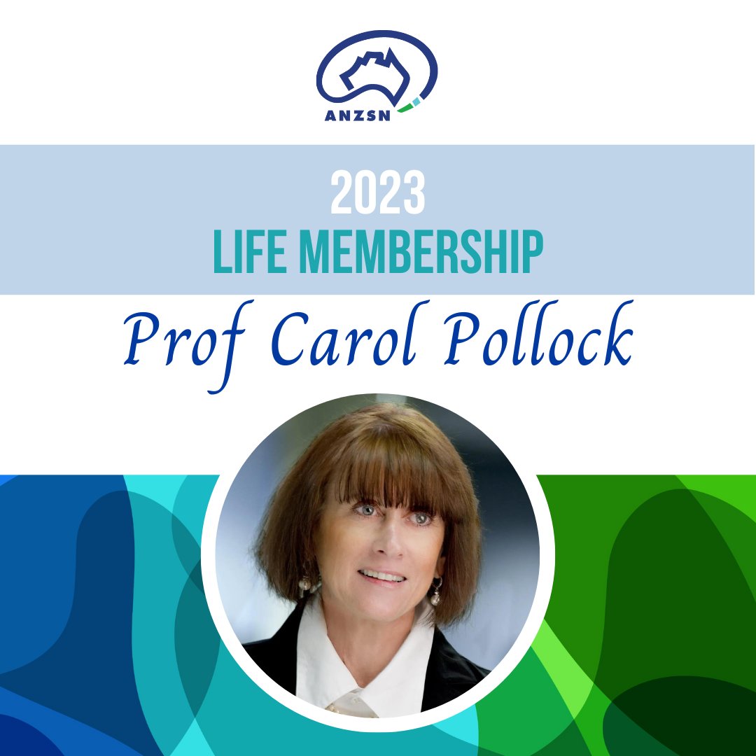 ANZSN congratulates Professor Carol Pollock on being awarded Life Membership, as voted by our members and in recognition of her outstanding contribution which has contributed significantly to the advancement of #Nephrology, and her exceptional services to the Society.