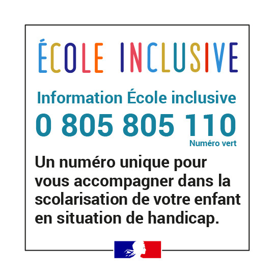 SebastienMounie's tweet image. Bonne rentrée à tous ! 
#Écoleinclusive. Un numéro vert unique Aide Handicap École en lien avec les cellules départementales et la cellule nationale : #écouter, #soutenir, #accompagner les #familles dans la scolarisation des élèves en situation de #handicap. ☎️0 805 805 110 ⤵️