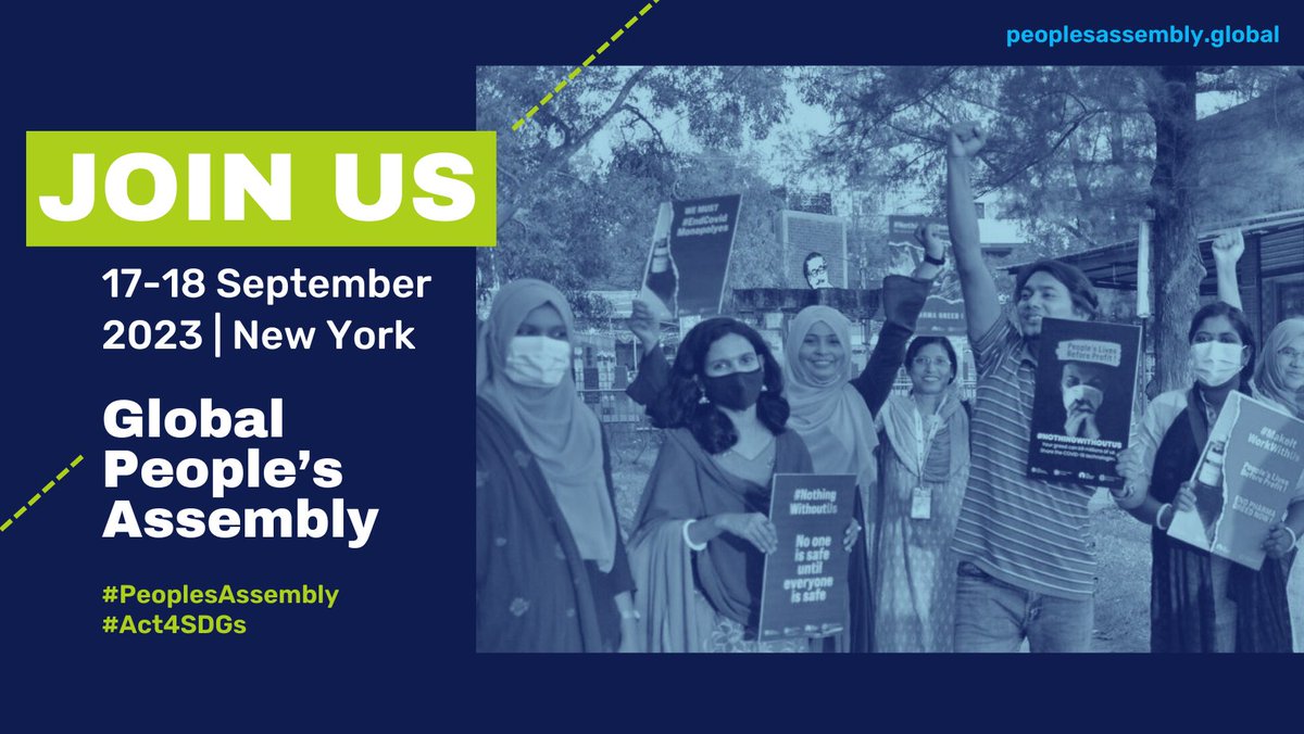 CSOPartnership_'s tweet photo. 📢SAVE THE DATES: 17-18 Sept 2023 for the Global #PeoplesAssembly 2023 as part of the Global Week to #Act4SDGs📌SIGN UP: https://t.co/DYKOZSjvkX 📌 MORE INFO:🌏 https://t.co/J2luQmI0Cc #CivilSociety #Development #DevCoop #CSOs #EnableCSOs #EnablingCivilSociety #Agenda2030 #SDGs https://t.co/ps3Wo9qz8q