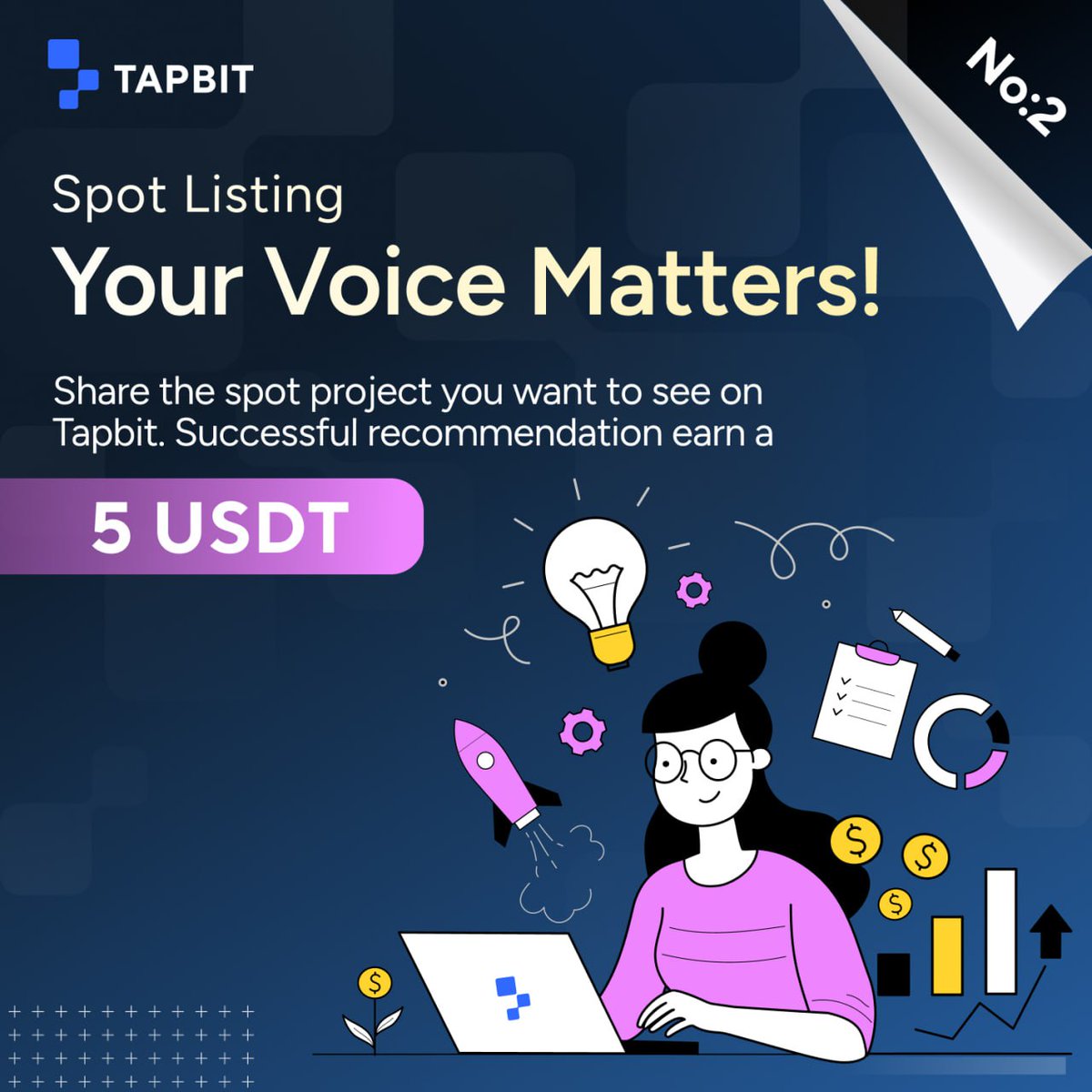 Tapbitglobal's tweet photo. 🔥The #Tapbit 2nd Spot Listing Recommend Event is Live!🎙️

Recommend the spot project you're most bullish on last week and stand a chance to win 5 USDT effortlessly. 🚀💰 
#Spot #Crypto https://t.co/KO3itqFCdk