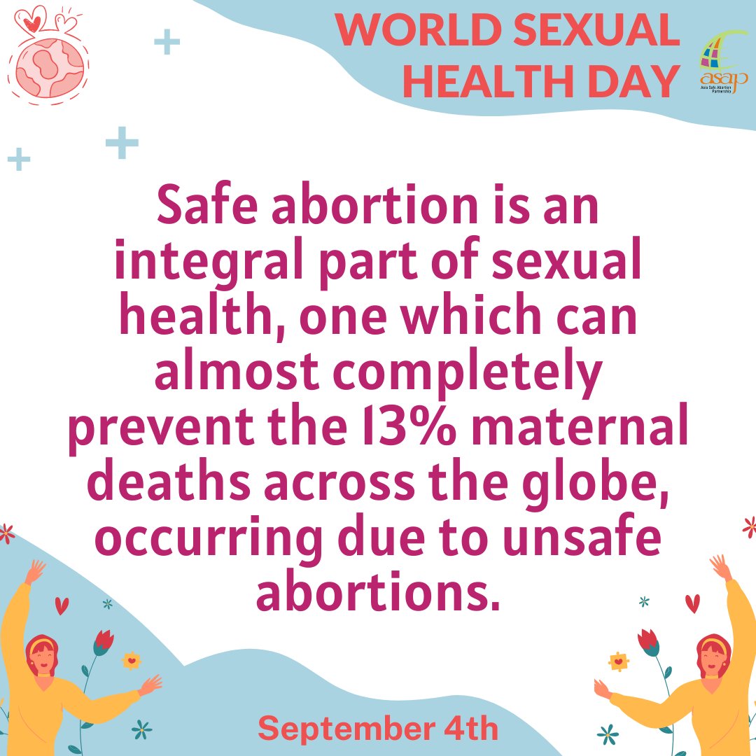 This World #SexualHealthDay let's raise awareness on the amazing positive impact that access to safe and dignified abortion services can have on the collective health of our societies.  
#WSHD2023 #Consent2023 #HumanSexuality #consentual #AbortionIsHealthcare