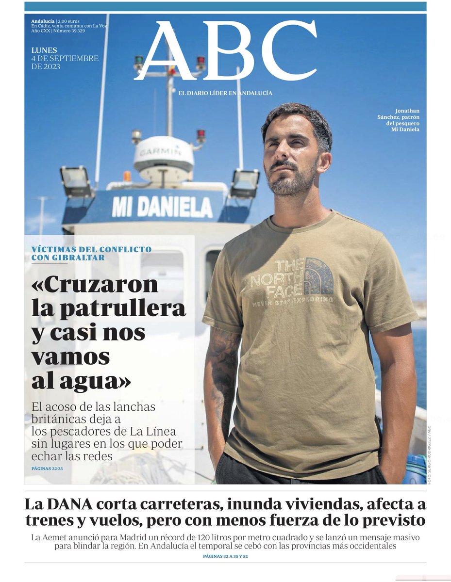 Los pescadores de La Linea en la portada de ABC..