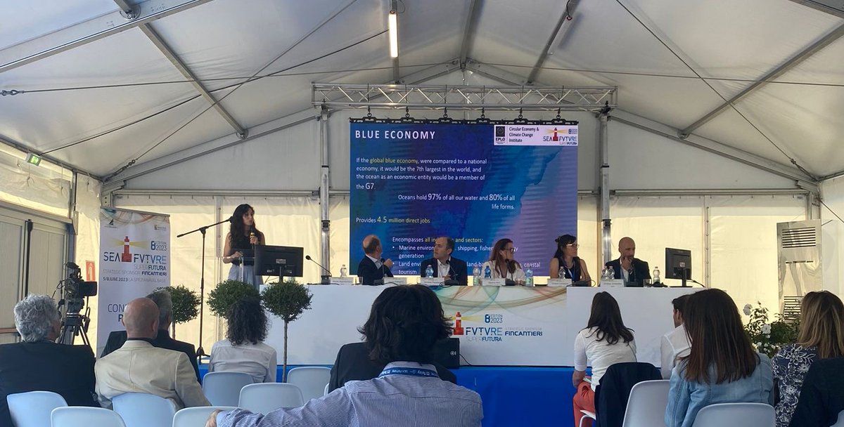 On 7th of June 2023, our partner #EPLO participated in #Seafuture 2023 event, held at the Naval Base of La Spezia from 5 to 8 June (https:///seafuture.it/). A Keynote speech about <a href="/BlueGreenway/">Blue Greenway</a> was delivered at the beginning of the session "BLUE #CIRCULAR #ECONOMY".