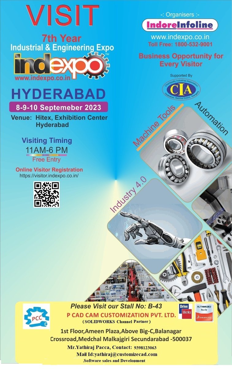 customizecad's tweet photo. Dear All,
Please do visit us at upcoming industrial Expo Details are below https://t.co/cWDBNuU48T