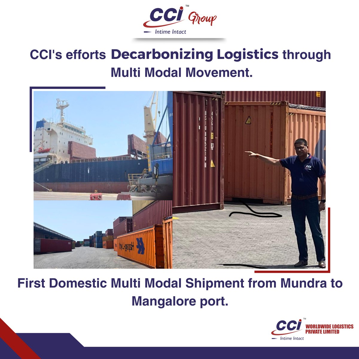 Wonderful beginning with a new accomplishment! CCI Group is pleased to announce that the first domestic multimodal transport via sea and road has been lifted. The cargo was transported from Ahmedabad to Bangalore via the ports of Mundra and Mangalore.
#multimodaltransportation