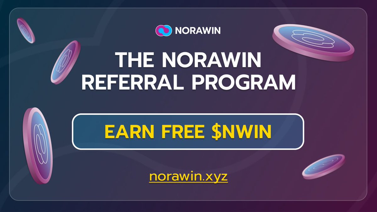 Increase your earnings with the Norawin referral program!💰

1. Connect your wallet and get your referral code
2. Share with friends or community
3. Earn 5% of all $NWIN investments made through your code!

Participate now for free!

norawin.xyz