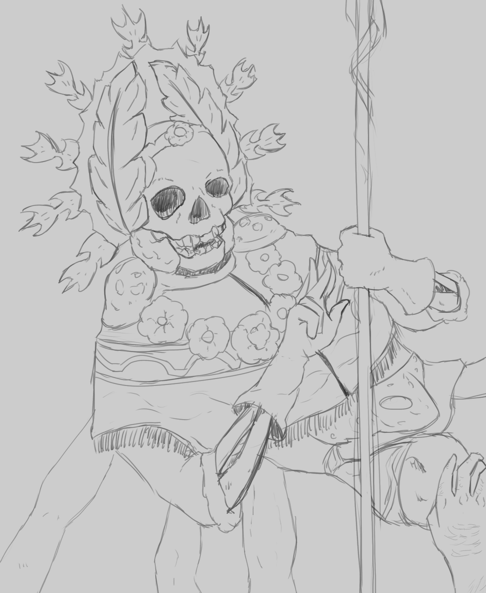 KasaZeroS's tweet photo. 1 Hour sketch of "Melquíades, The Exhumed Archbishop" from #Blasphemous, one of my favorite bosses https://t.co/oPjMusoZWe