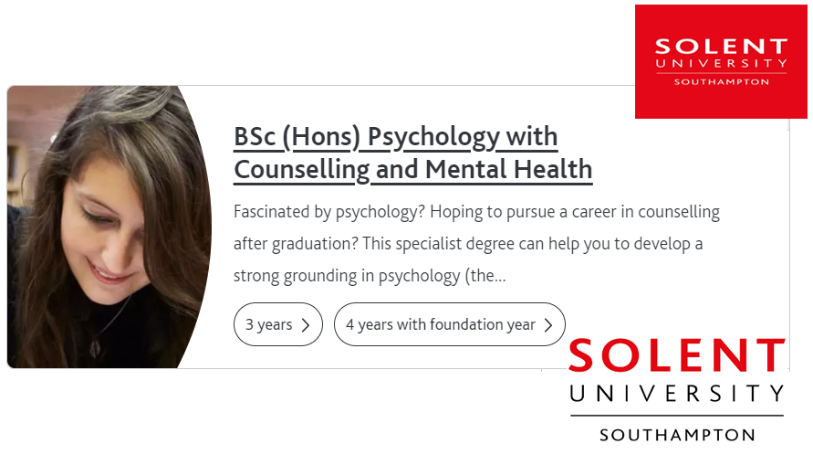 Study in UK at Solent University located in Southampton
BSc Hons Psychology with Counselling and Mental Health

#psychology #counsellingpsychology #mentalhealth
#studyinUK2023 #studyabroad2023 #msmunify