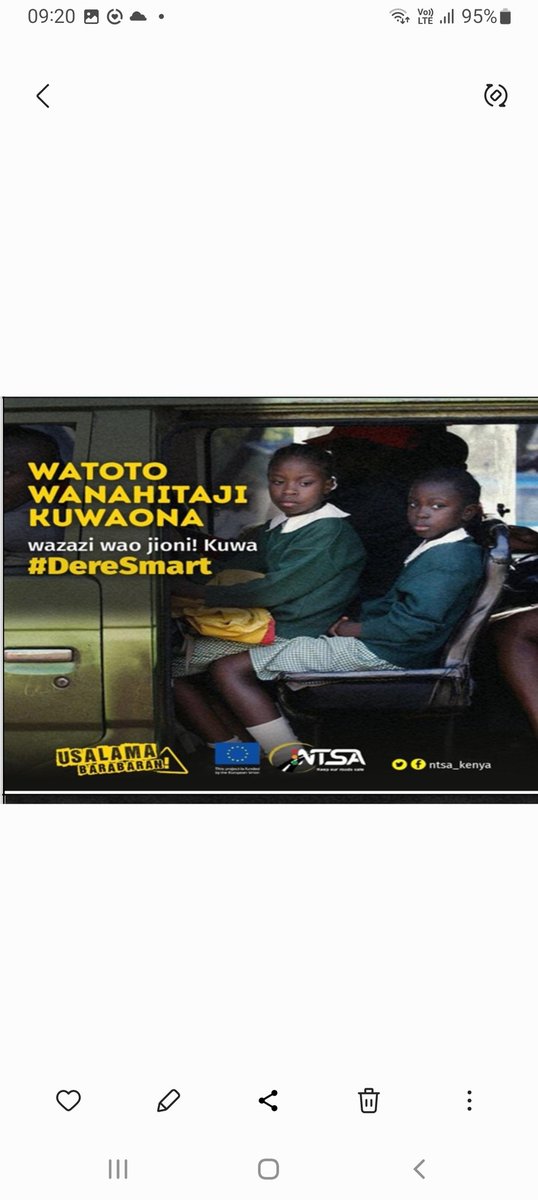 cwwda's tweet photo. This message is brought to you courtesy of @ntsa_kenya and @NPSOfficial_KE as we strive together to enhance Road Safety in our beloved Nation #deresmart #waterforgenerations 4-9-2023 https://t.co/lEFcsCdEL3