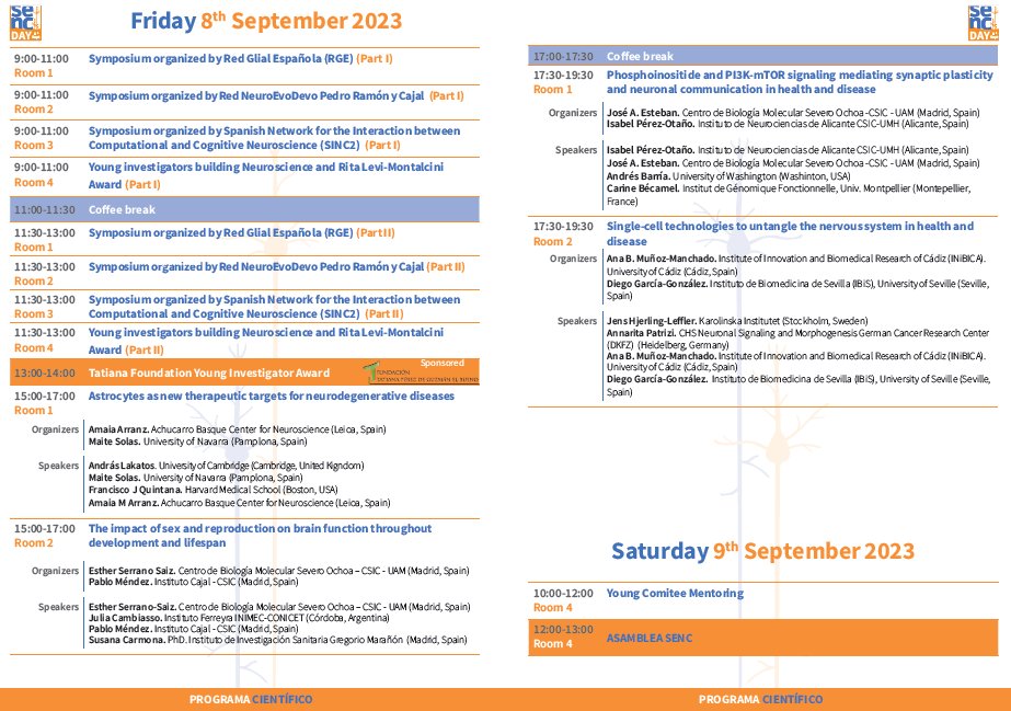 SENC (@senc_) on Twitter photo 📣Cuenta atrás para el #SENCDay que se celebra este viernes 8 de septiembre en Granada.
✍️¡Recuerda que es necesario registrarse en la web antes de mañana!
Registro y programa 👉senc.es/senc-day-esp/
#Neurociencia #IBRO2023
<a href="/JovInvest_SENC/">@JovInvest_SENC</a> <a href="/IBROorg/">IBRO - International Brain Research Organization</a> 📣Cuenta atrás para el #SENCDay que se celebra este viernes 8 de septiembre en Granada.
✍️¡Recuerda que es necesario registrarse en la web antes de mañana!
Registro y programa 👉senc.es/senc-day-esp/
#Neurociencia #IBRO2023
<a href="/JovInvest_SENC/">@JovInvest_SENC</a> <a href="/IBROorg/">IBRO - International Brain Research Organization</a>