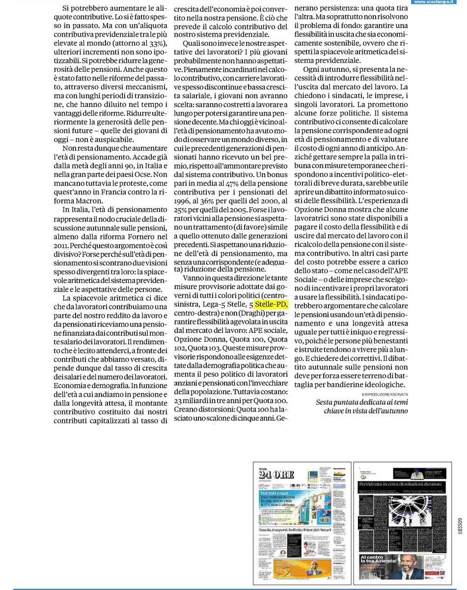 vingalasso's tweet photo. l'autunno è la stagione delle #pensioni! Basta #Quote (volute da governi di tutti i colori e perfino tecnici), è necessario un dibattito serio sui #costi della #flessibilità in uscita dal mercato del lavoro e sulle possibili #soluzioni. https://t.co/6l18OiB5nE