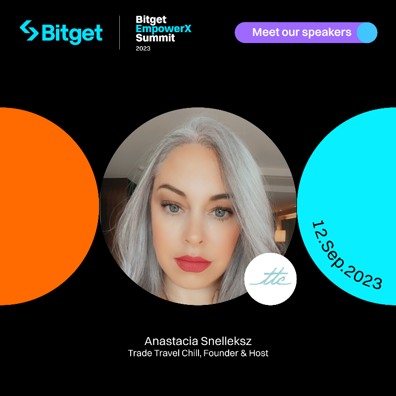 bitget's tweet photo. 🎉Glad to have Anastacia Snelleksz, Founder &amp; Host of @tradetravelchil

✅Running one of the world’s largest crypto YouTube Channels
✅Crypto trader on @crypto_banter
✅Expert in Crypto Order Flow and Liquidity

Don't miss her at #BitgetEmpowerXSummit!

Get your ticket👇