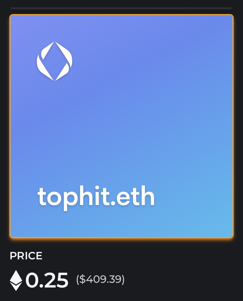 endermanDOTeth's tweet image. When it comes to Search Engine Optimization, second place is first loser. Get your decentralized website to the top of the search results.

TopHit.eth

6-characters
2-words
Expires: 2 years

Simple and easy to communicate and remember. #TopHit