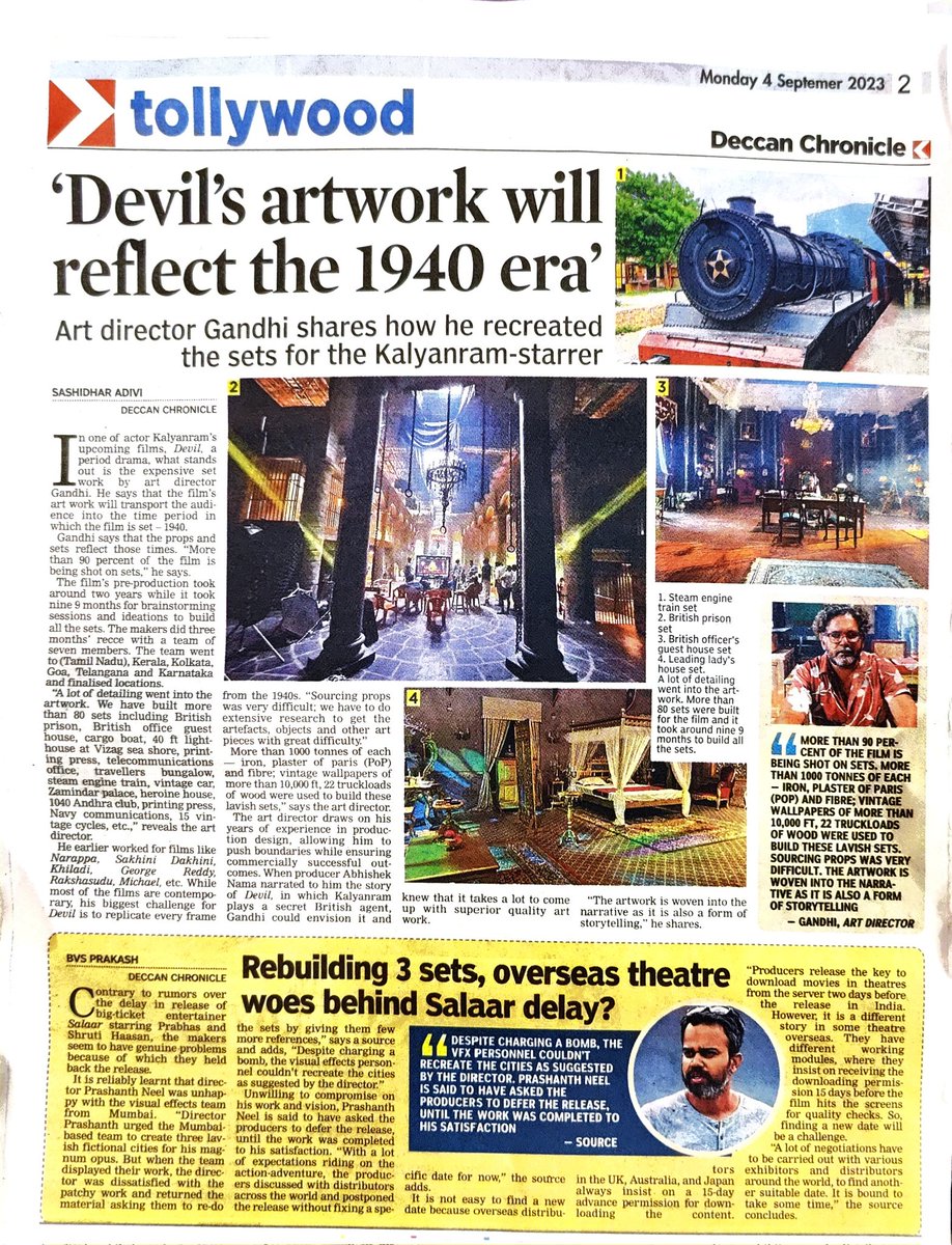 Art director, @GNadikudikar brings the 1940s theme to life for upcoming entertainment project starring @NANDAMURIKALYAN & @iamsamyuktha_ in the lead role
#Devil

#DevilOnNov24th 

A Film by ABHISHEK PICTURES 
@soundar16 @SrikanthVissa @rameemusic @vasupotini @mohitrawlyani