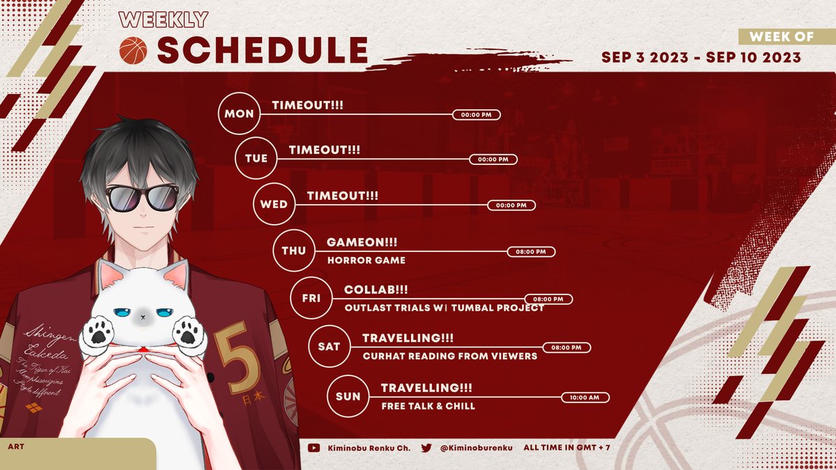 Ignazrenku's tweet photo. 【WEEKLY SCHEDULE】
Hello guys, weekly skejul here. Malming curhat balik, sama pastinya horror game juga dan jumatnya bakal collab sama anak tumbal proyek. See you!🩷🏀
× General : #rendunk
× Live tag : #renstarto
× Art tag : #3pointart
× Meme : #kimeme
× Fan Name : #whooper https://t.co/g5Vxr571X1