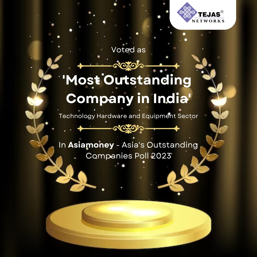 TejasN_Official's tweet photo. Thrilled to announce that Tejas Network has been voted 'Most Outstanding Company in India' in the 2023 Asiamoney Outstanding Companies Poll. 1,225 industry experts and 7,653 votes across 13 Asian markets. 
Thanks for Your support. #AsiamoneyAwards #Outstanding2023 #TejasNetwork https://t.co/lg9rzQtvlf