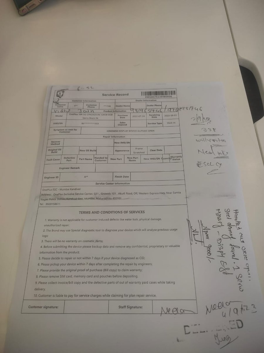 vidhzofficial's tweet image. @kunalmahipal @onsitego 
"🆘 Urgent: Unacceptable Service Experience with @OnsiteGoSupport! 😡 Was quoted ₹32,000 for repairs, but an authorized OnePlus centre diagnosed a display issue!  Demanding resolution TODAY or legal action next! 😠 #CustomerService #ResolutionNeeded"