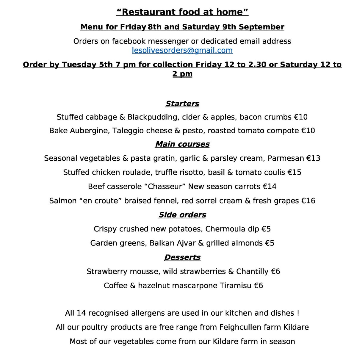 lesolivesfarm's tweet photo. MENU 8-9 SEPTEMBER
I hope this menu finds you well on this sunny morning, there is much to do in garden today organising autumn and winter crops.
our menu reflects what is in season at the time &amp; available to me to cook. Feel free to share.
#farmproduce #farmtofork #supportlocal https://t.co/sUb4ZNDoYU