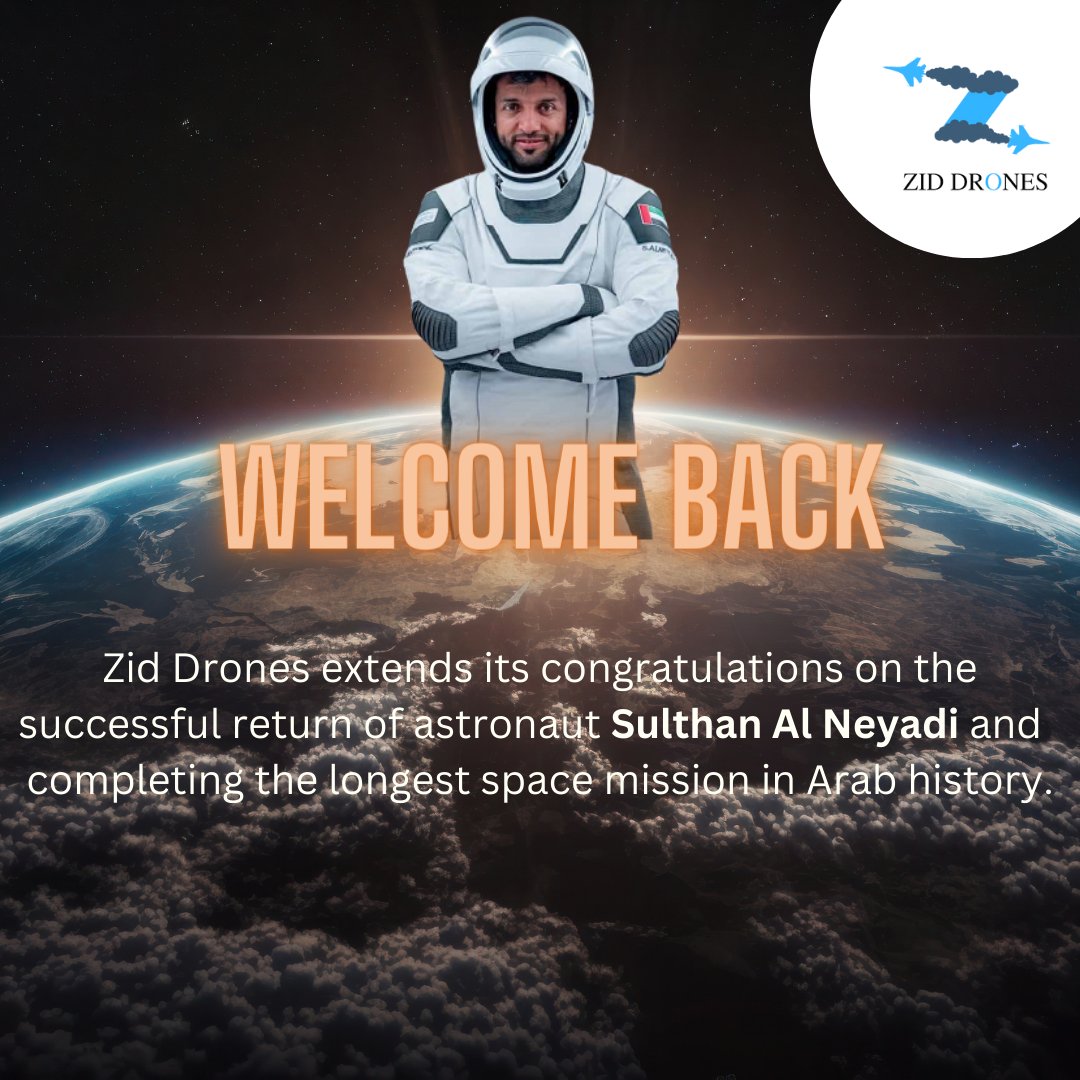 You carried the dreams of a nation, congratulations on the successful return of  Emirati astronaut Sulthan Al Neyadi.
We proud of you ❤️
#SafeReturnSultan
#ZayedAmbition
<a href="/MBRSpaceCentre/">MBR Space Centre</a>

<a href="/Astro_Alneyadi/">Sultan AlNeyadi</a>