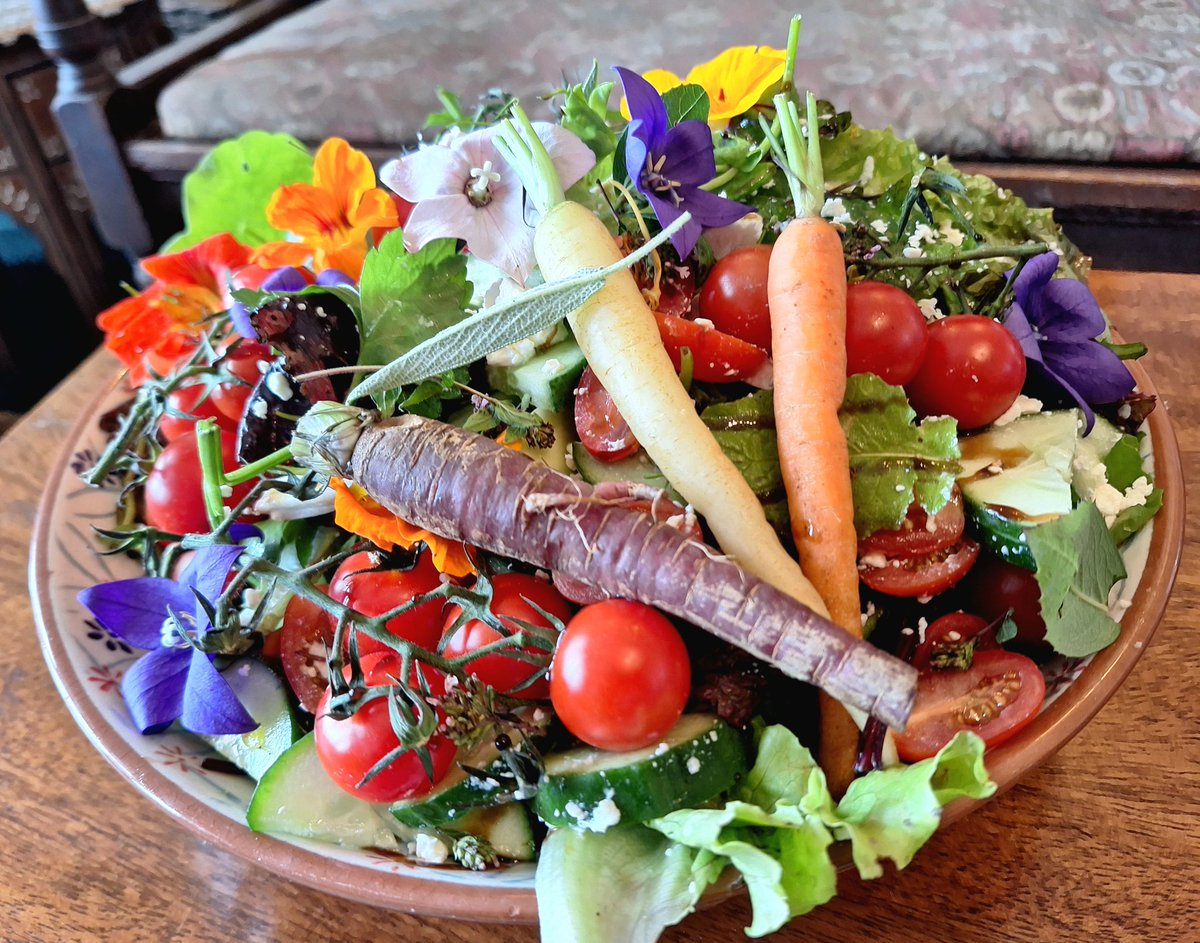 OkeKitchen's tweet photo. Salad weather! Our volunteer chef is bursting to feed your family and friends with our lovely salads! All funding our food bank and support services #salad #bbq #party #catering #Okehampton #Devon #eatwell #fundraising https://t.co/EXqLnyRbqK
