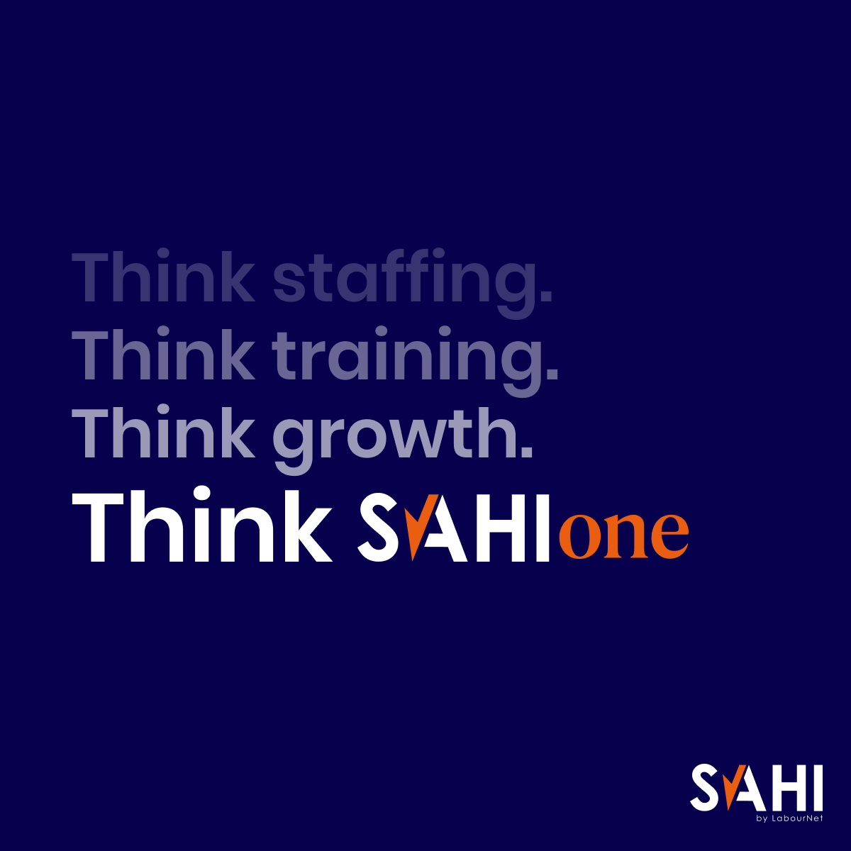 Streamline your workforce management with SAHIone. Our platform covers all stages: from sourcing to training, managing, and engaging. Contact us to learn more. 

#SAHIone #OneStopSolution #TempStaffing #ContractStaffing