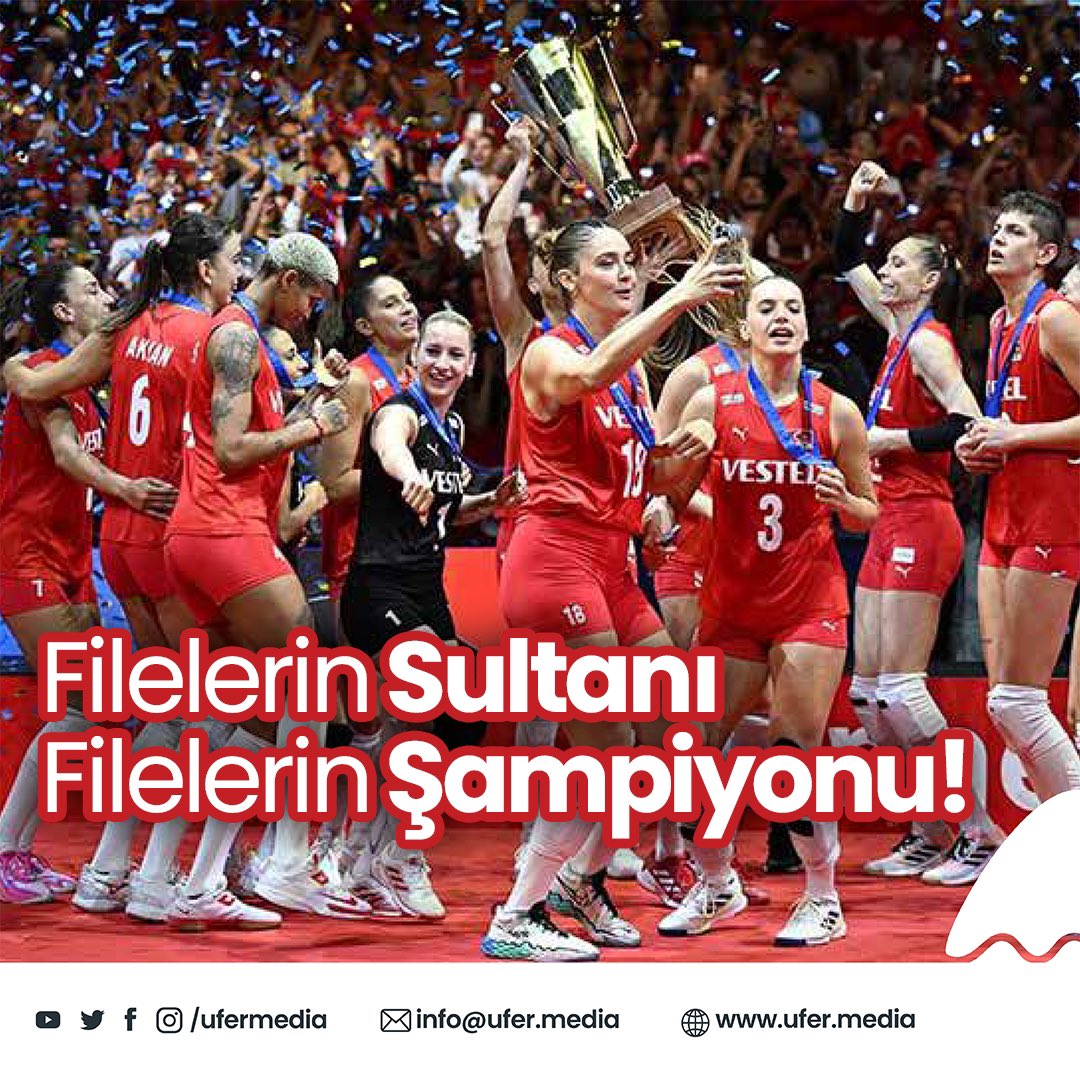 Filelerin Sultanı, Cumhuriyetimizin 100. Yılında, Türkiye Yüzyılı’nda Artık FİLELERİN ŞAMPİYONU! 🎊🎉🇹🇷 Gurur Duyuyoruz… TEBRİKLER ✌🏻🙏🏻
.
#filelerinsultanı #filelerinsultanları #cumhuriyetinyüzüncüyılı #türkiyeyüzyılı #voleybol #volleyball #türkiye #şampiyon