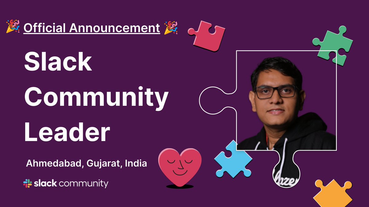 Pray Patel 🇮🇳 (@ipraypatel) on Twitter photo I'm super thrilled to share that I've been selected as a <a href="/slack_community/">Slack Community</a> Chapter Leader for #Ahmedabad! 🚀
Don't miss our exciting events, workshops, and exclusive insights! Please join slackcommunity.com/ahmedabad/ to stay connected and informed about all upcoming events! I'm super thrilled to share that I've been selected as a <a href="/slack_community/">Slack Community</a> Chapter Leader for #Ahmedabad! 🚀
Don't miss our exciting events, workshops, and exclusive insights! Please join slackcommunity.com/ahmedabad/ to stay connected and informed about all upcoming events!