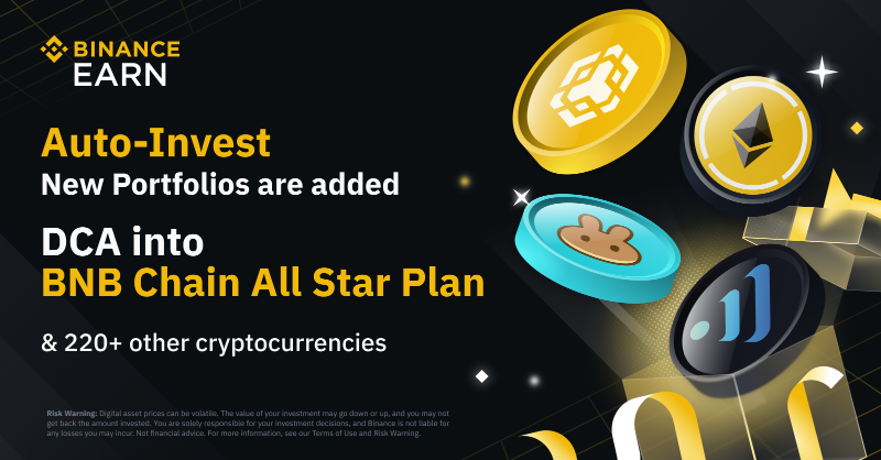 binance's tweet photo. #Binance is launching a brand new @BNBchain All Star Plan.

Set up your Auto-Invest plan and dollar-cost average into the All Star Plan on the Binance app and web.

Customise your plan here 👇