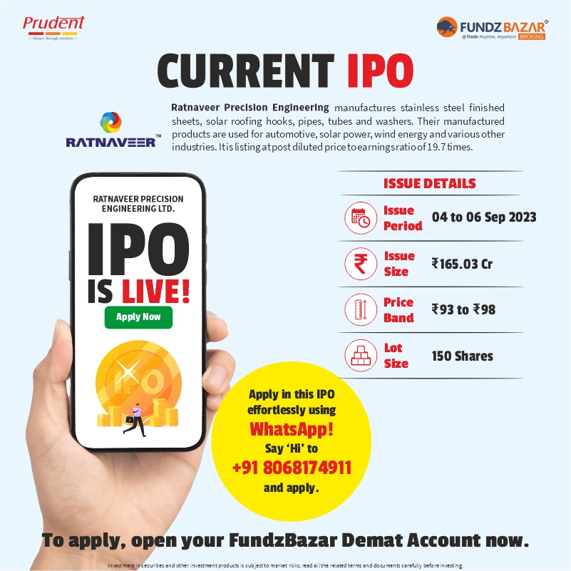 fundzbazar's tweet photo. Ratnaveer Precision Engineering Ltd. IPO is LIVE on FundzBazar Broking. 
👉To apply, Open your FundzBazar Demat Account now - https://t.co/NNVRna2Rgg

#RatnaveerPrecision #RatnaveerIPO #IPO #Ipoupdate #dematAc #stockmarketindia #FundzBazar https://t.co/opHtOt7Udn