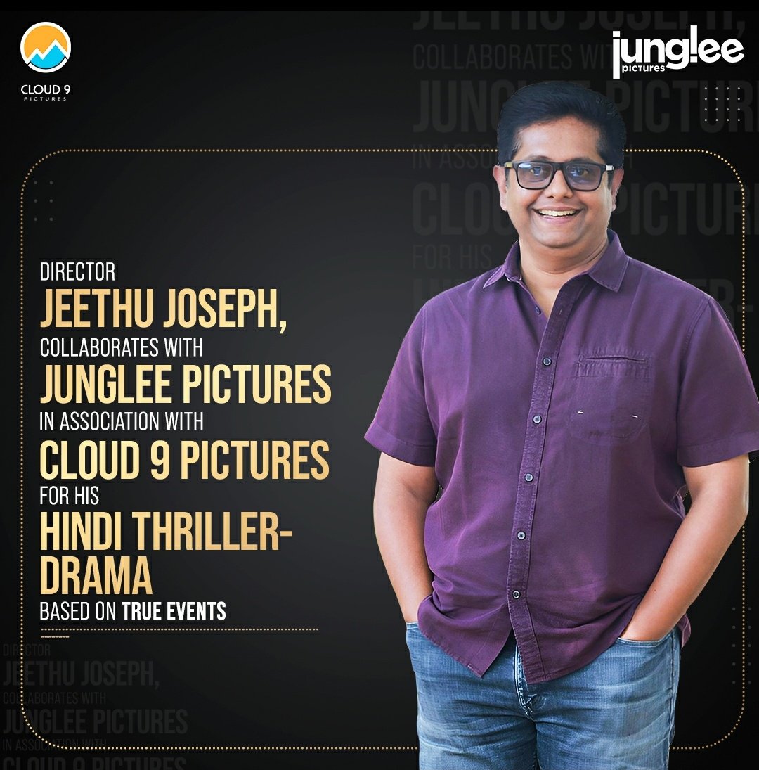 #Drishyam franchise director Jeethu Joseph to direct a Hindi thriller drama... @JungleePictures and @MeenuAroraa's Cloud 9 Pictures signs on #JeethuJoseph for a true-events based thriller, centered around a valiant, sharp law enforcement officer... Written by Jairaj Padmanabhan!