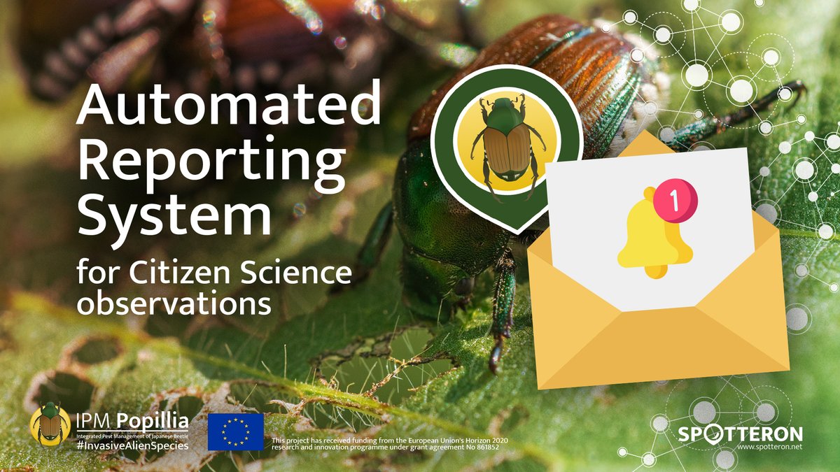 From now on, the @HorizonEU @IPMPopillia Citizen Science App will offer an 'Automated Reporting System' to simplify the process of reporting invasive alien species by citizens to their national authorities: spotteron.net/blog-and-news/…

#invasivealienspecies
#invasivespecies