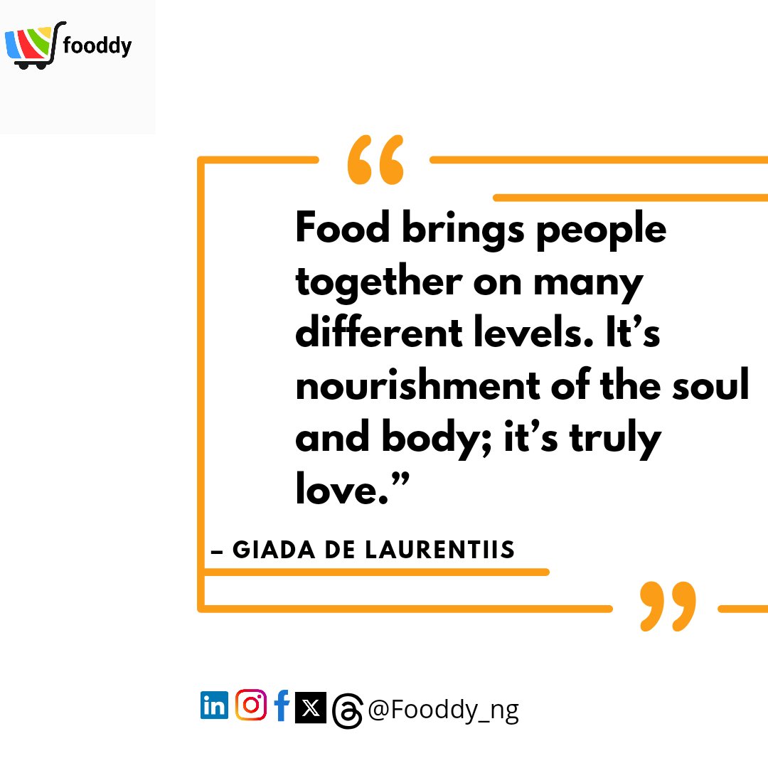 'Sharing meals, sharing love. Food is the ultimate bond!' 

 Have a week filled with love and beautiful bonding.

Make it a priority!

#foodquotes #newweekenergy #newweeknewgoals #newweekpositivity  #foodbonding #foodlove #foodingredients #foodbloogers  #foodlife #fooddy_ng