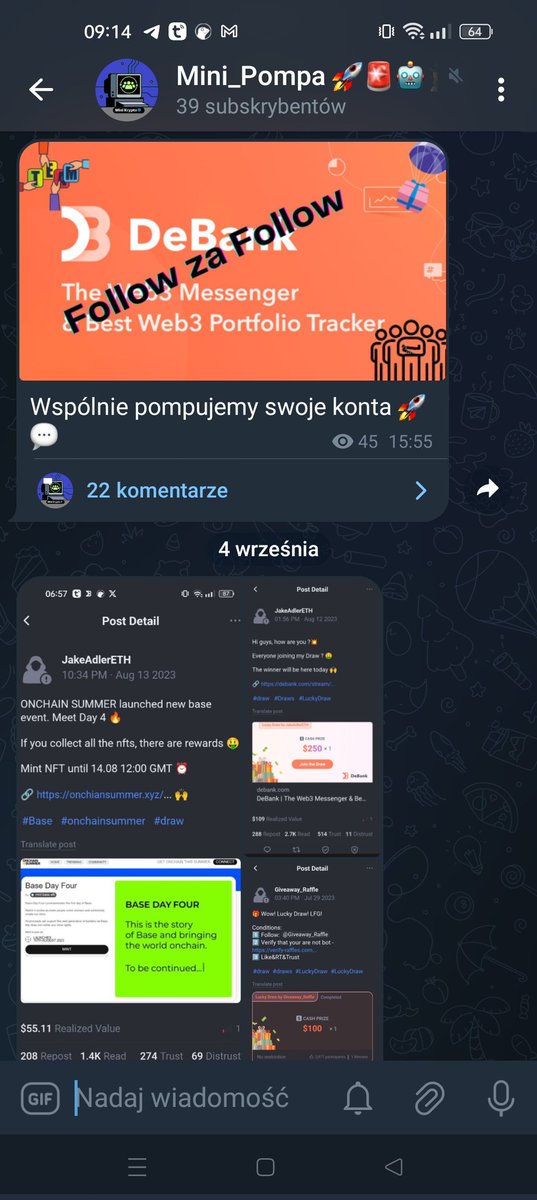 mini_krypto's tweet photo. Zapraszam do grupy 🚀💪
Wspólna pompa ✅
Więcej info o Debank ✅
Do końca września wbijamy Top 1000-2000 👑🇵🇱💪
https://t.co/4PskRR1g6n
#LuckyDraw #FolloMe #DeBank #followback #LFG #F4F #followchallenge #follow2follow https://t.co/6TtpoxEcb1