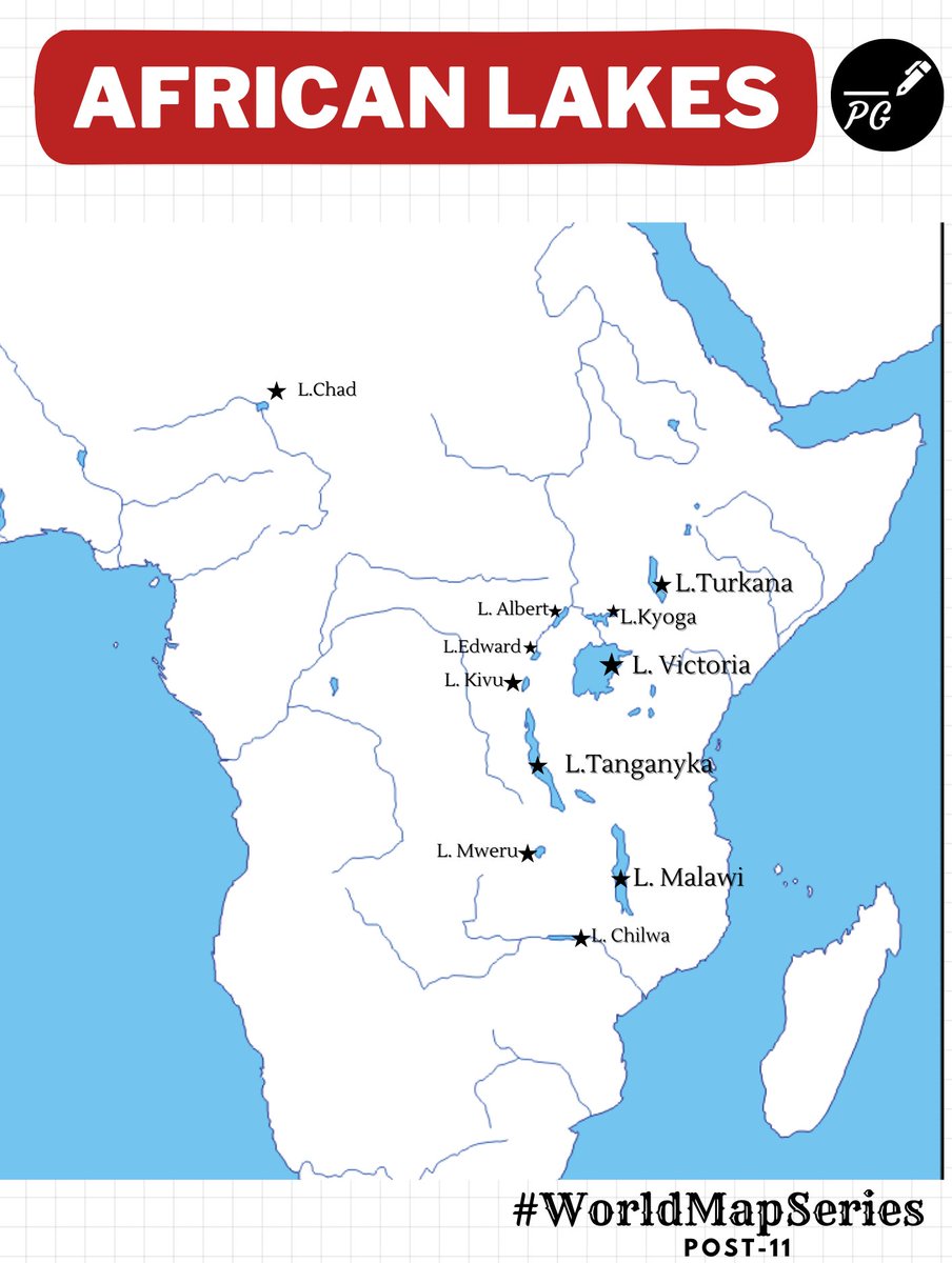 ProxyGyan's tweet image. 🌍🏞️ “African Treasures: Exploring the ‘Beautiful Lakes’ of the Continent” 🌅🌊

- UPSC Prelims has increased it’s focus on African Continent.
So,It’s high time to prepare its every aspects.

Follow @ProxyGyan 

#WorldMapSeries 
#UPSC