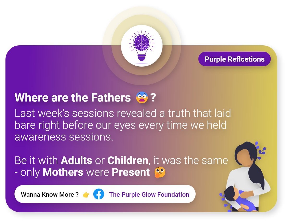 Today on Purple Reflections,
We attempt to bring a concern observed yet not addressed and taken as Norm. 

Join us today on The Purple Glow Foundation's Live Session on Facebook.

m.facebook.com/events/6985761…