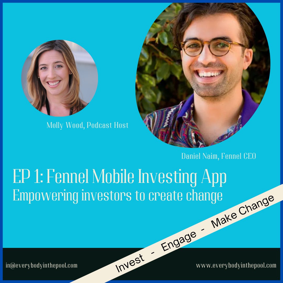 In our first episode Molly talks to <a href="/fennelapp/">Fennel</a> CEO and Founder, <a href="/danielwnaim/">Daniel Naim</a>, whose mission is to give you the power to make change through your investments. Tune in through the link in our bio.