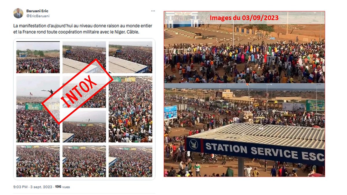 🚨FakeNews 🚨
Attention aux images diffusées concernant le rassemblement du 03/09 ! 
Beaucoup de comptes ont diffusé, des images du 02/09 pour donner l'illusion d'une mobilisation le 03/09. 
Soyez critique de ce que vous voyez sur les réseaux sociaux ! #désinformation #fakenews