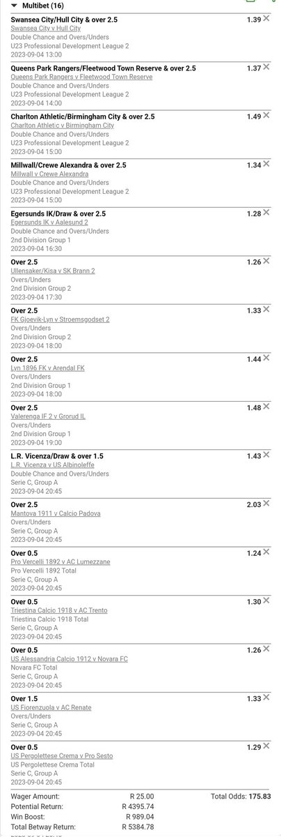 ⚠️ Today's Slip [Monday]⚠️📢

Kick off: 13:00
Code: X563C4B04
Odds: 175
Legs: 16 <a href="/NomvulaKhoza10/">Nomvula kaMadlamini Khoza</a>
Winning probability: 90%

Retweet 🔁