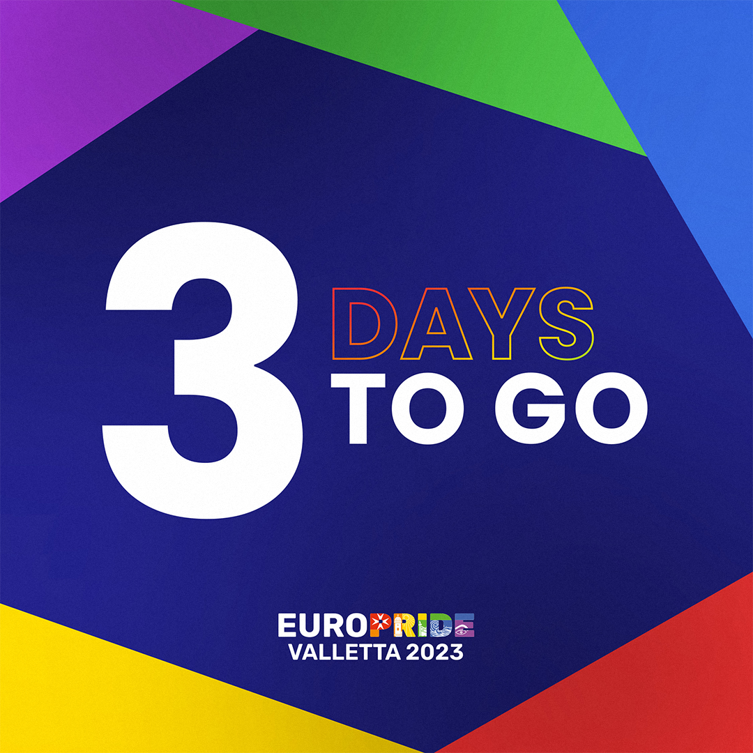 72 HOURS AWAY 🔥🌈

We're getting closer to EuroPride Valletta 2023! 🎉 What's got you the most excited? Share in the comments below! 👇

#EuroPride2023 #EqualityFromTheHeart #pride #gaymalta