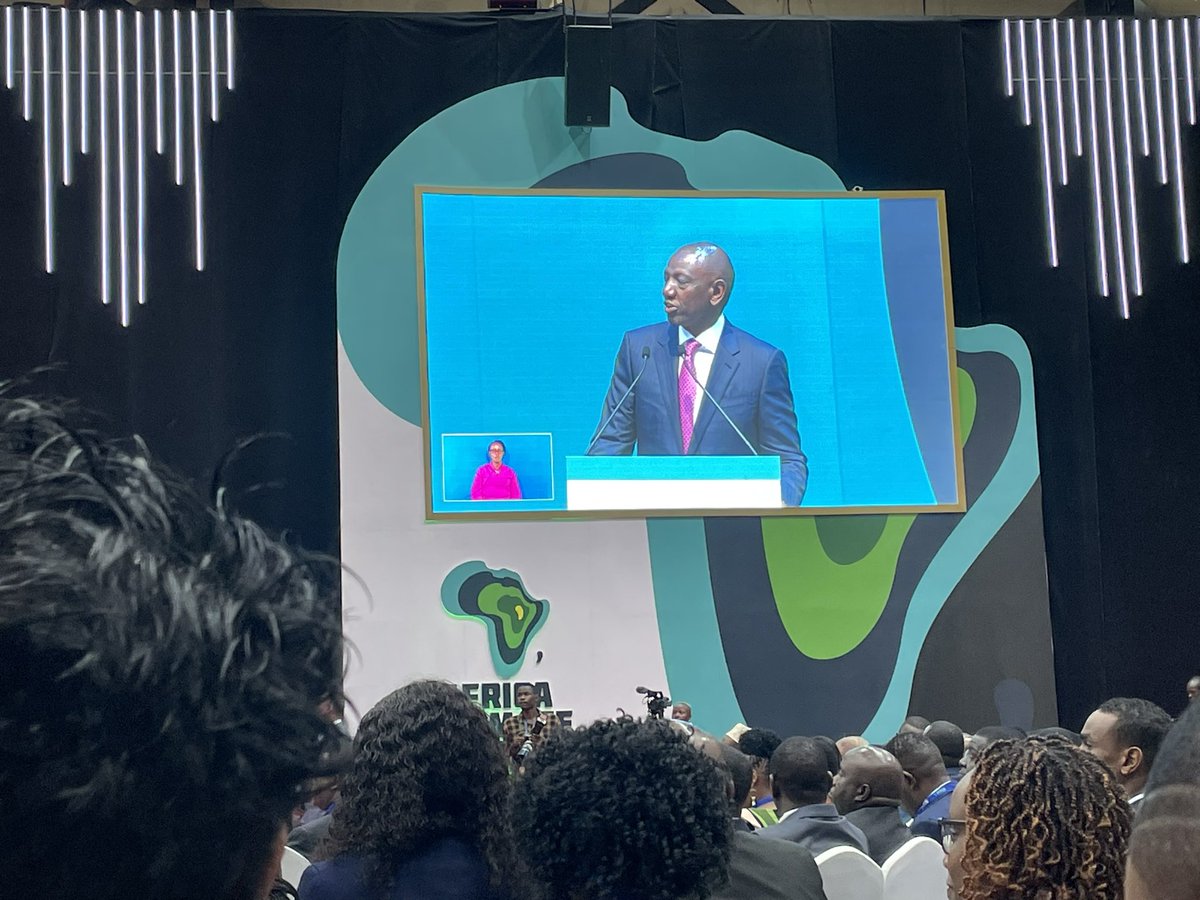 BardMaria's tweet photo. “This is where humanity began, so welcome home” Pres. @WilliamsRuto  opening #ACS23 “Since -61, there has been a 1/3rd reduction in ag productivity due to #ClimateChange. This is a stark reminder of the urgent need for adaptation and a key role for restorative agriculture” https://t.co/h5moOweC1C