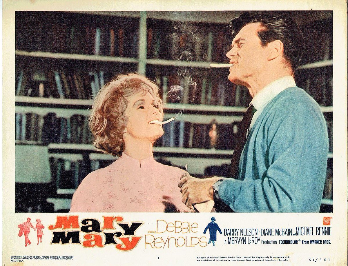 FrankMalfitano's tweet photo. FILM OF THE DAY: Amusing if overlong & talky & stagey 1963 adaptation of popular #JeanKerr #Broadway #comedy about divorcing #NYC couple with #BarryNelson reprised his stage role with appealing #DebbyReynolds as his (almost ex) wife & witty #MichaelRennie as Errol Flynn type ⭐️ https://t.co/F2fjDblDYi