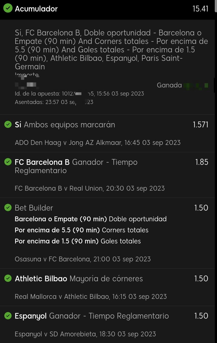 Rob7_oficial's tweet image. Hemos vuelto por la puerta grande, este es el resumen de hoy domingo en nuestro canal gratuito, os invito en que entráis y formeis parte de esta gran familia.
👉 Cuota 15 ✅️
👉 Cuota 3.14 ✅️
👉 Cuota 1.63 ✅️

t.me/+EavXf_Em4cQ0M…

#apuestas #free #rob7