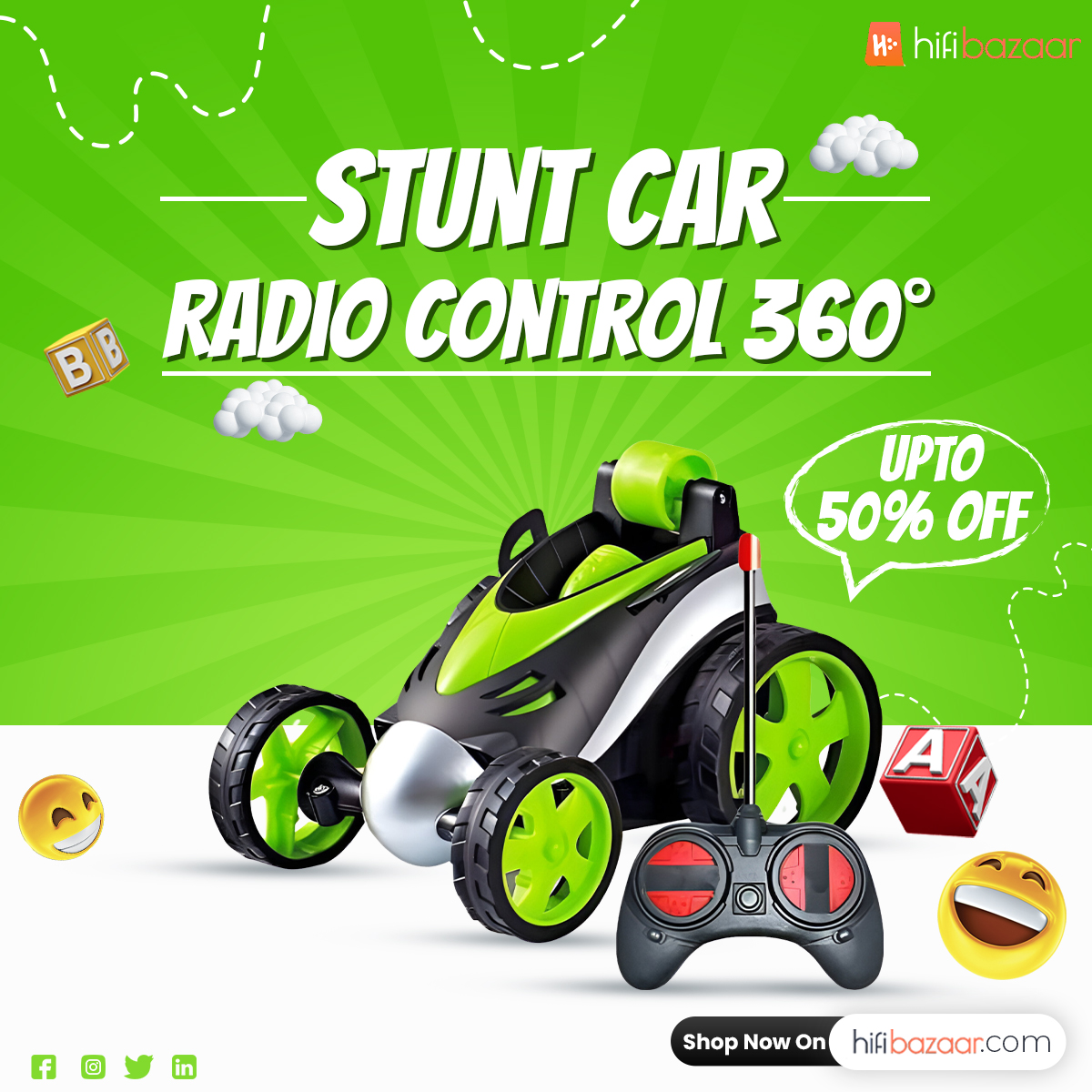 offhifibazaar's tweet image. 🚗 Unleash the Thrills with our Remote Control Stunt Car Toy! 🤩✨
Buy Now:✅🛒 shorturl.at/rHJK6
.
.
#StuntCarToy #RemoteControlFun #MindBlowingAgility #ThrillingAdventures #NonStopExcitement #ShopNow #RaceTrackThrills #UnleashTheThrills #HighSpeedWonder #hifibazaar