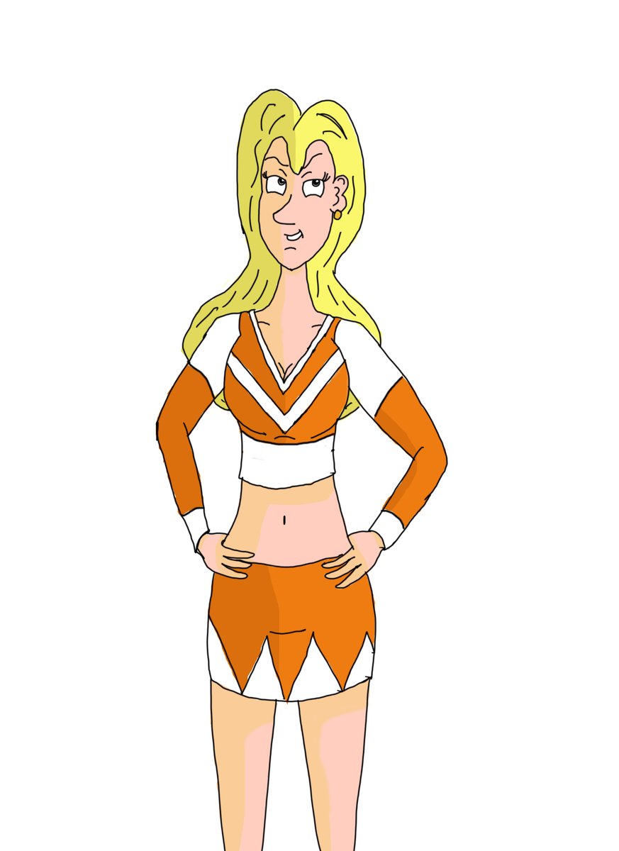 brien_shane's tweet photo. Drawings of Olivia Crest from Shane and Vampie dress in her cheerleader outfit. i like the first drawing as show more of her personality. #ocartwork #cartoon #cheerleader #ponpons #blondegirl #artistsoninstagram #cartoonart #animation #ArtistOnTwitter https://t.co/f211YVmNq7