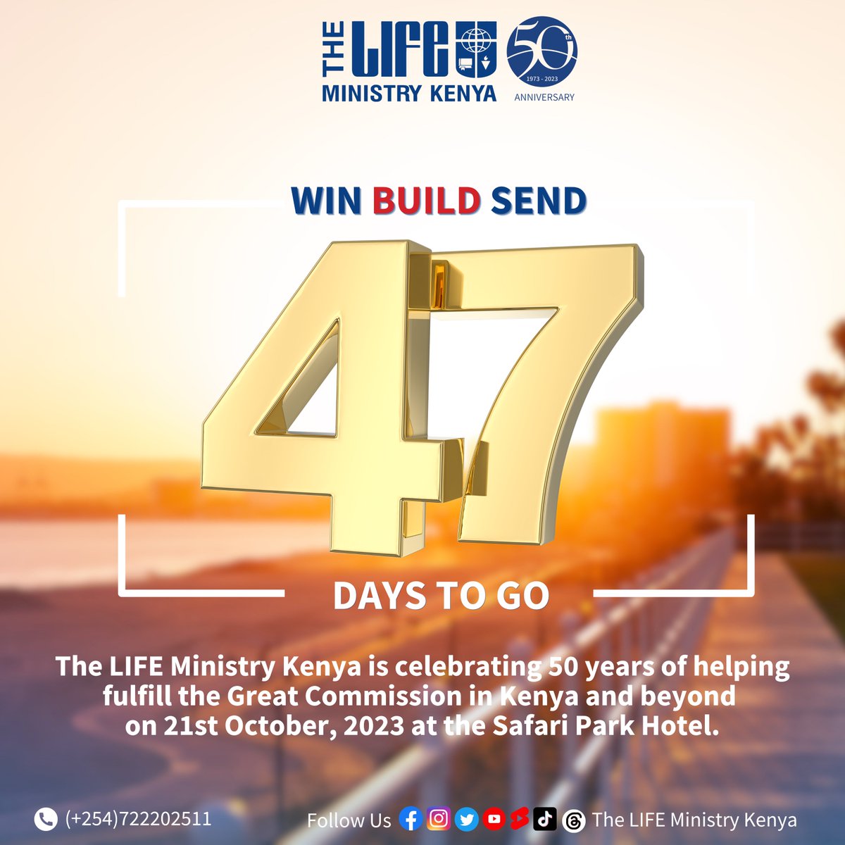 lmkenya's tweet photo. Psalm 115:1 Not unto us, O Lord, not unto us, But to Your Name give Glory, Because of Your mercy, Because of Your truth.
#47daystogo
#celebrating50years
#50thanniversary
#GreatCommission
#GodsGloryOurJoy https://t.co/5SkojozqQ0